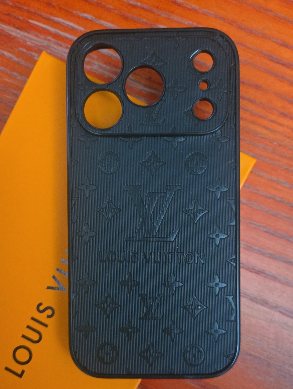 Louis Vuitton Black Embossed Monogram iPhone Case